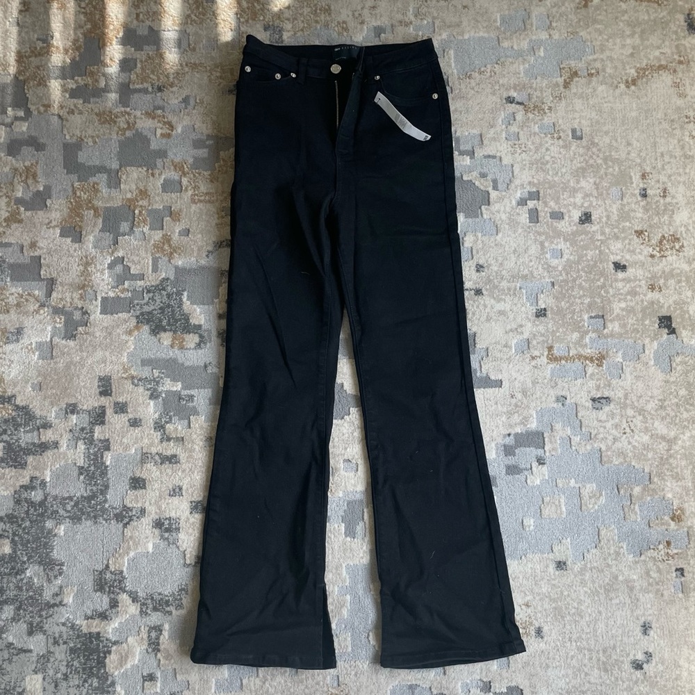 ASOS DESIGN high rise 'Y2K' stretch flare jeans in black